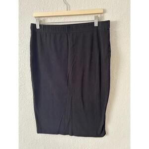Shein Curve Black Skirt with Elastic Band Waist, Women Size 1XL